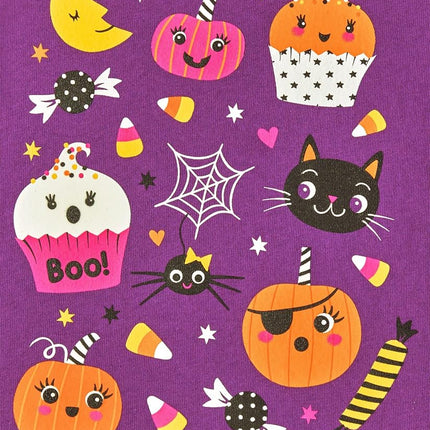 The Children's Place Baby Girls' and Toddler All Holidays Long Sleeve Graphic T-Shirts,multipacks, Halloween Doodle Print/Black 2-Pack, 2T