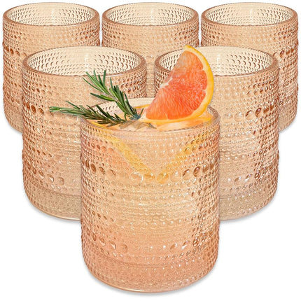 Kate Aspen Rose Gold Hobnail Beaded Drinking Glass