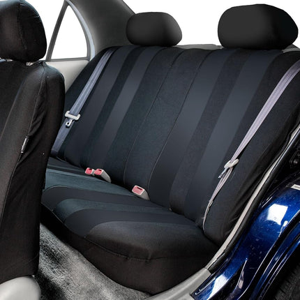 FH GROUP FH-FB036217 Striking Striped Seat Covers Black Color - Fit Most Car, Truck, Suv, or Van