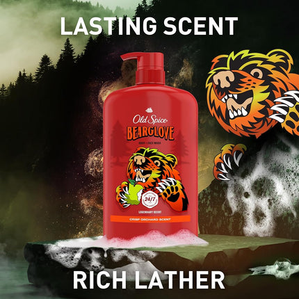 Old Spice Wild Bearglove Scent Body Wash for Men, 30.0 Fluid Ounce (Pack of 4)
