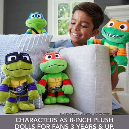 Mattel Tortugas Ninja Mutantes Adolescentes: Caos Mutante Peluches Paquete de 4 de Leonardo, Michelangelo, Raphael y Donatello de 8 Pulgadas, Película TMNT