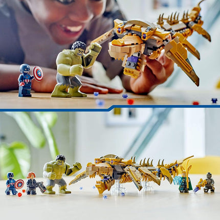 LEGO Marvel The Avengers vs. The Leviathan, Buildable Kids’ Toy, Hulk Figure plus Captain America, Loki, Black Widow and Chitauri Minifigures, for Boys and Girls Aged 7 and Over 76290