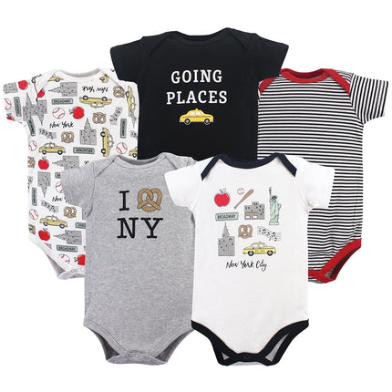 Hudson Baby Unisex Baby Cotton Bodysuits, New York, 6-9 Months