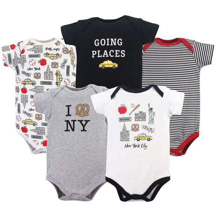 Hudson Baby Baby Cotton Bodysuits, New York, 12-18