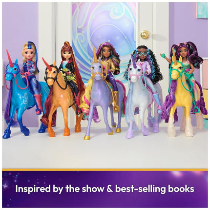 Unicorn Academy, Cinder Unicorn with Head Movement, 2 Riding Accessories, 27.9cm, Compatible with Valentina Fashion Doll, Dolls and Unicorn Toys for Girls