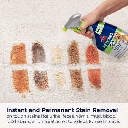 Bissell PET PRO OXY Stain Destroyer for Carpet and Upholstery, 22 oz, 2 Pack, 17739, 22 Fluid Ounces