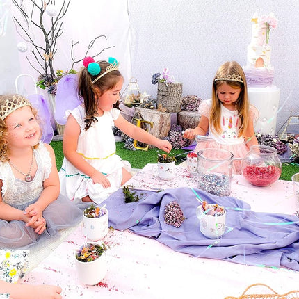 Talking Tables Princess Tiara and FairyWand Set, Gold Glitter Princess Crown for Girls Dress Up - Hen Party Accessories