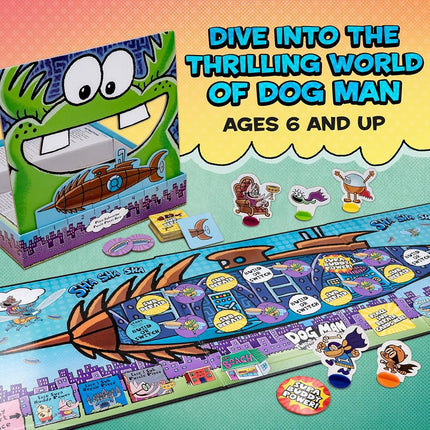 University Games Dog Man Twenty Thousand Fleas Under The Sea Board Game -Cooperative Family Game for Kids & Adults, Based on Dav Pilkey’s Bestselling Book, 2-6 Players