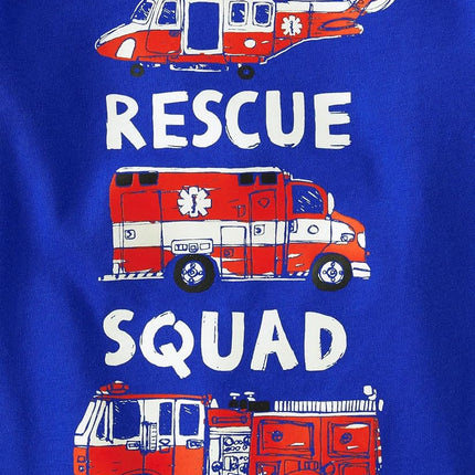 Lot de 3 t-shirts graphiques à manches courtes pour bébé et petit garçon The Children's Place, motifs véhicules, sauvetage/avions/chantier, taille 4T