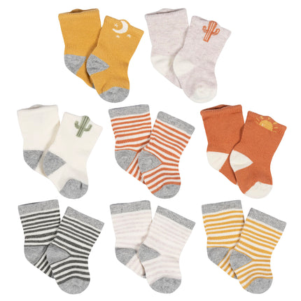 Gerber Unisex Baby 8-Pair Wiggle-Proof Sock, South