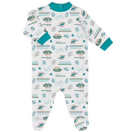 Gerber NFL Baby Boys' 3-Piece Bodysuit, Sleep 'n Play, & Cap Set, Miami Dolphins, 6-9 Months