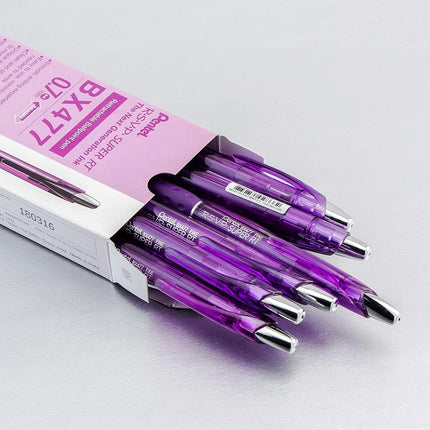 Bolígrafo Pentel RSVP Super RT, línea fina (0,7 mm), tinta violeta (BX477-V)