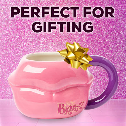 Silver Buffalo Bratz Lips Ceramic 3D Sculpted Mug, 20 Ounces