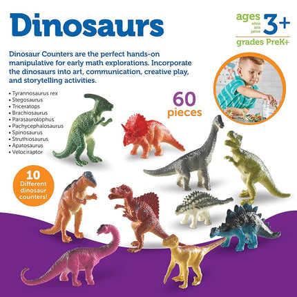 Learning Resources Dinosaur Counters, Set of 60, Multicoloured, LER0811