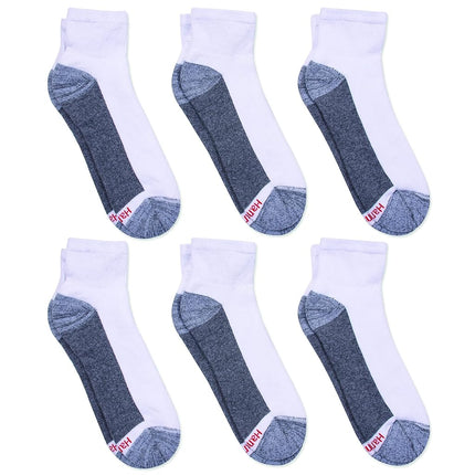 Hanes Men's Max Cushioned Ankle Socks, Moisture-Wicking with Odor Control, Multi-Pack, White/Grey-6 Pack, 4.5-12 UK (Pack of 6)