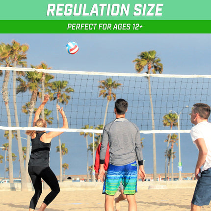 Volley-ball récréatif GoSports Soft Touch - Taille réglementaire pour jeux intérieurs ou extérieurs, inclut une pompe à ballon