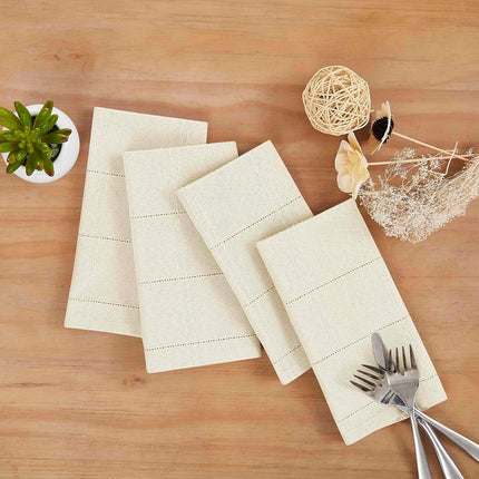 IZOD - Cloth Napkins, Decorative Table Accessories, Woven Holiday Decor, Set of 4 (Chadwick Ivory, 20" x 20")
