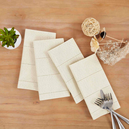 IZOD - Cloth Napkins, Decorative Table Accessories, Woven Holiday Decor, Set of 4 (Chadwick Ivory, 20" x 20")