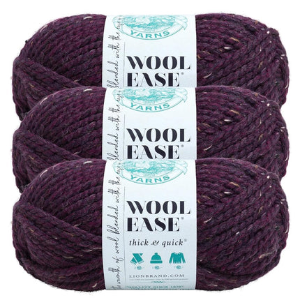 Lion Brand Yarn 640-144-3 Yarn, 3-Pack, Raisin 3 Pack