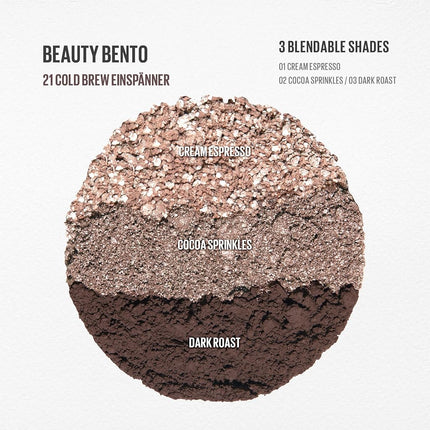 KAJA 3 Colors Eyeshadow - Beauty Bento 21 Cold Brew Einspänner | Soft Ash Gray, Travel Size, Glitter, Shimmer, Matte finish, Cruelty free, K-Beauty Mini Palettes, Easy Finger Blendable, Glitter, High Pigmentation, 2019 Allure Award, 0.03 Oz