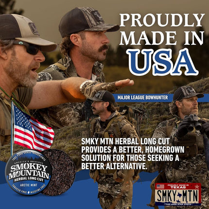 Smokey Mountain Arctic Mint Snuff, 5 Cans, no Tobacco and no Nicotine, Refreshing Herbal and Smokeless Chew Alternative