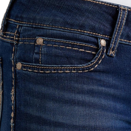 Wrangler Women's Retro Mid Rise Boot Cut Jean, Dark Wash, 7W x 34L