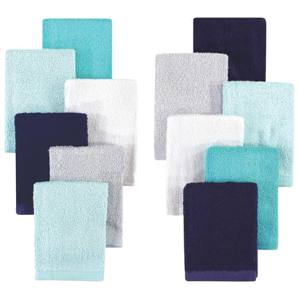 Hudson Baby Paños de bambú de rayón tejido unisex para bebé, paquete de 12, azul marino verdoso, talla única
