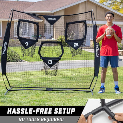 GoSports 6 x 6 ft Football Throwing Net -6 x 6 ft Black