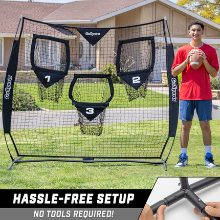 GoSports 6 x 6 ft Football Throwing Net -6 x 6 ft Black