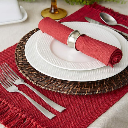 DII Variegated Tabletop Collection, Dining Set, Tango Red, 8 Piece