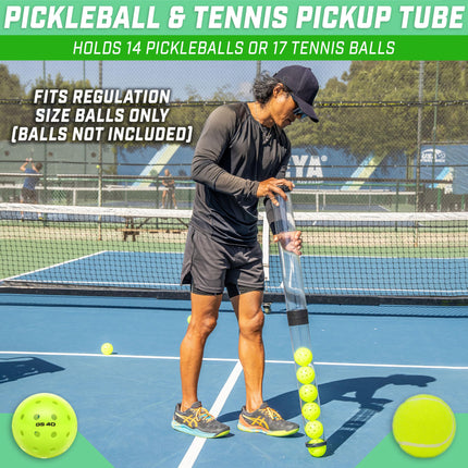 GoSports Tubo recogepelotas de pádel y tenis – Recolector y soporte de bolas, con capacidad para 14 pelotas de pádel o 17 pelotas de tenis – No incluye pelotas