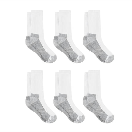 Hanes Men's Work Socks, 6-Pack, White, 12-14