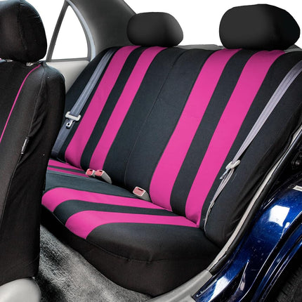 FH GROUP FH-FB036217 Striking Striped Seat Covers Pink/Black Color - Fit Most Car, Truck, Suv, or Van