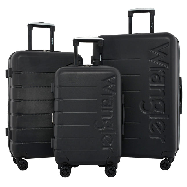 Wrangler Maverick 3 Piece Luggage Set, Black, Mave