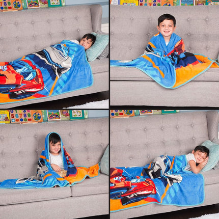 Manta súper suave de microfibra raschel Franco Kids Bedding, 46 x 60 pulgadas, Hot Wheels