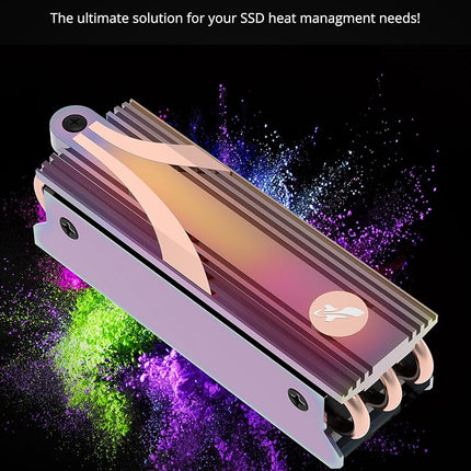 SABRENT SSD M.2 NVMe Gaming Heatsink with built-in screw, Aluminum m2 heatsink with thermal Silicone cooling Pads, NGFF SATA Heat Pipe Cooler fits PC, desktop computer, DIY computer builder, PS5