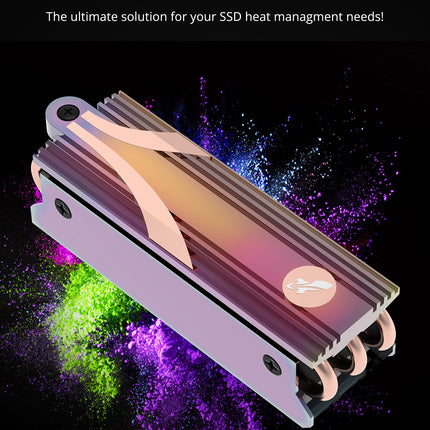 SABRENT SSD M.2 NVMe Gaming Heatsink with built-in screw, Aluminum m2 heatsink with thermal Silicone cooling Pads, NGFF SATA Heat Pipe Cooler fits PC, desktop computer, DIY computer builder, PS5