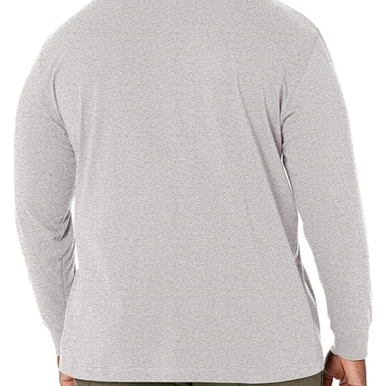Dickies Men's Big-Tall Long-Sleeve Heavyweight Henley, Heather Gray, XXL