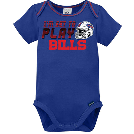 NFL Buffalo Bills Lot de 3 bodys à manches courtes, bleu/rouge/blanc Buffalo Bills, 18 mois (137453160BLL18M-402)