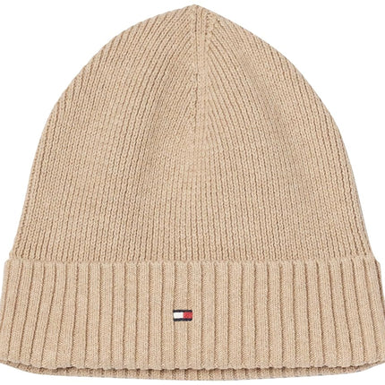 Tommy Hilfiger Men's Cotton Beanie, Beige Heather,