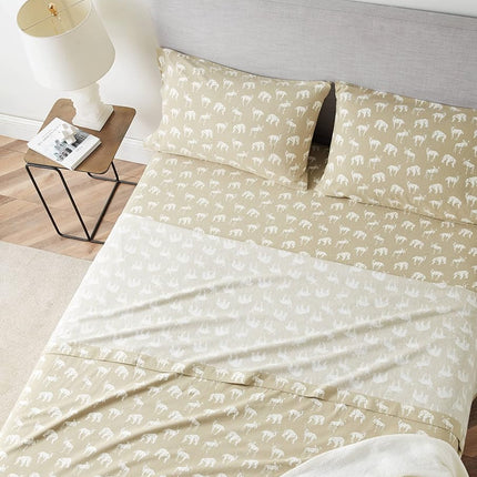 Eddie Bauer - Queen Sheets, Cotton Flannel Bedding Set, Brushed for Extra Softness, Cozy Home Decor (Buckhead Ridge, Queen)