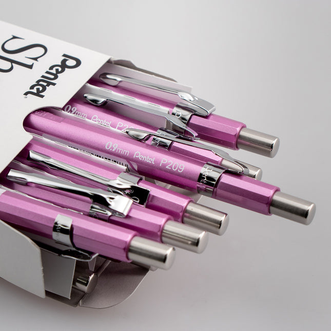 Lápiz automático Pentel Sharp, paquete de 12, 0.9 mm, rosa oscuro metálico