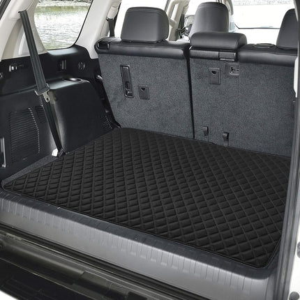 FH Group F16501BLACK-32 Tapis de coffre de voiture de luxe en similicuir ultra résistant à motif losanges, de couleur noire, s'adapte à la plupart des voitures, SUV et camions, 81,3 cm