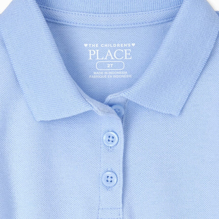 The Children's Place Baby Girls' and Toddler Short Sleeve Pique Polo, Daybreak Single, 5T