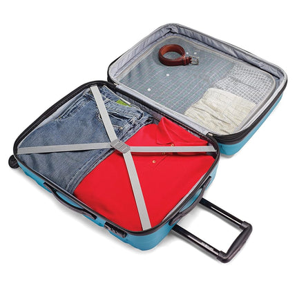 Samsonite Omni Pc Hardside Expandable Luggage, Caribbean Blue, Checked-Large 28-Inch, Omni Pc Hardside Expandable Luggage with Spinner Wheels
