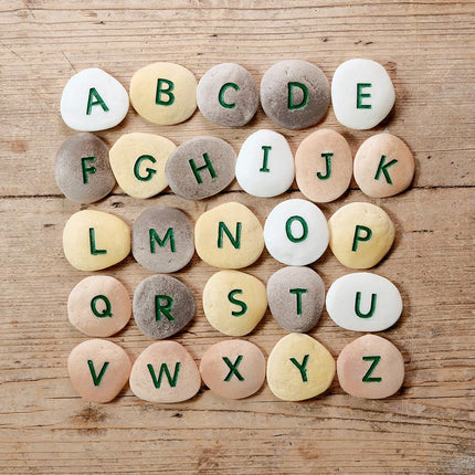 Yellow Door YD-9 Uppercase Alphabet Learning Pebbles For Kids kindergarten Grade to 3 Grade 5 H 3 L 3 W