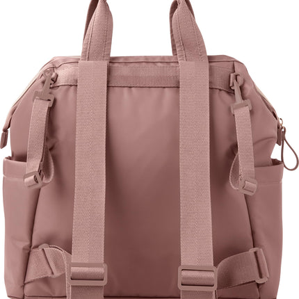 Skip Hop Diaper Bag Backpack: Mainframe Large Capacity Wide Open Structure with Changing Pad & Stroller Attachement, Dusty Rose