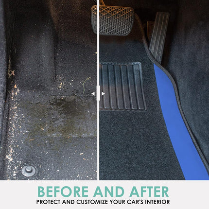FH Group F14407BLUE Universal Fit Premium Carpet Blue Automotive Floor Mats fits most Cars, SUVs, and Trucks with Driver Heel Pad, Full Set