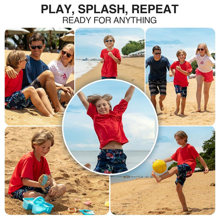 Kanu Surf Big Boys' Solid Swim Shirt, Red, X-Small (6)