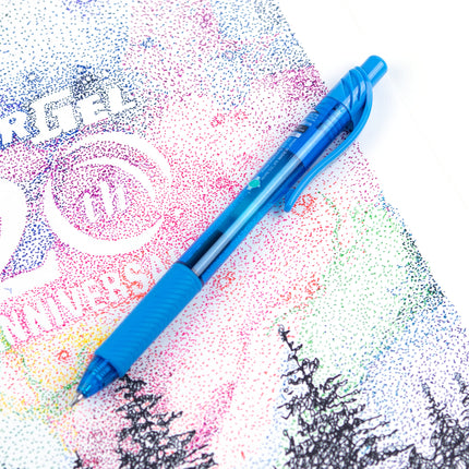 Pentel 0.7 mm Energel X Retractable Rollerball Pen - Sky Blue (Pack of 12)